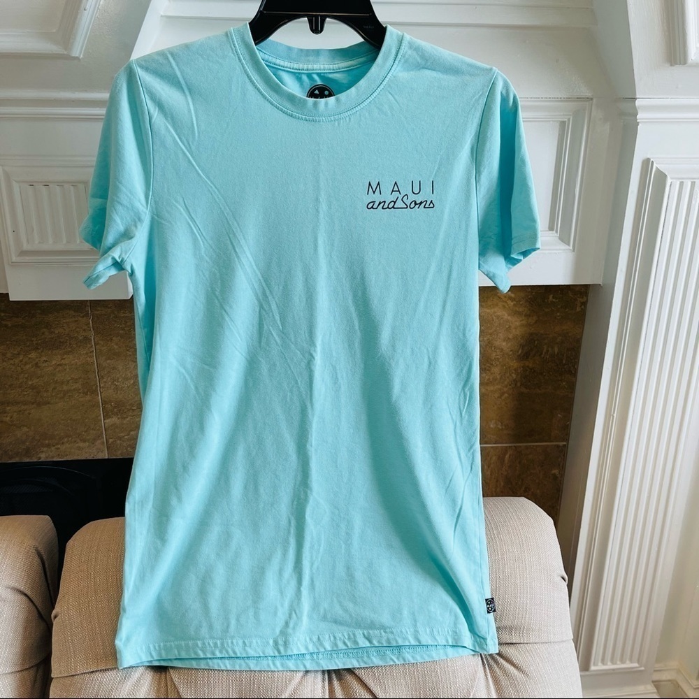 AM: Men’s Maui And Sons That turquoise Logo Tee Sz S